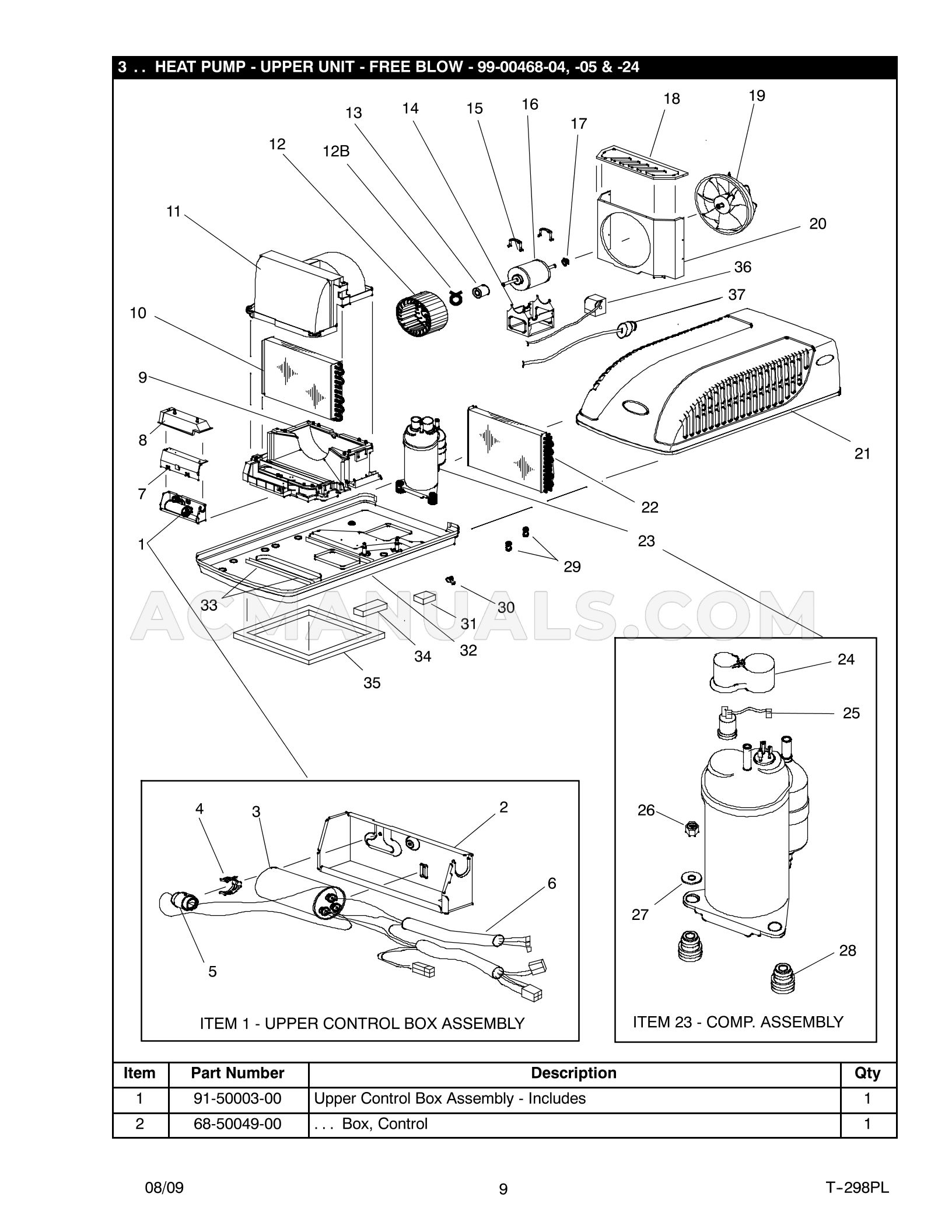 Carrier 68rv14102a Airv Service Parts List