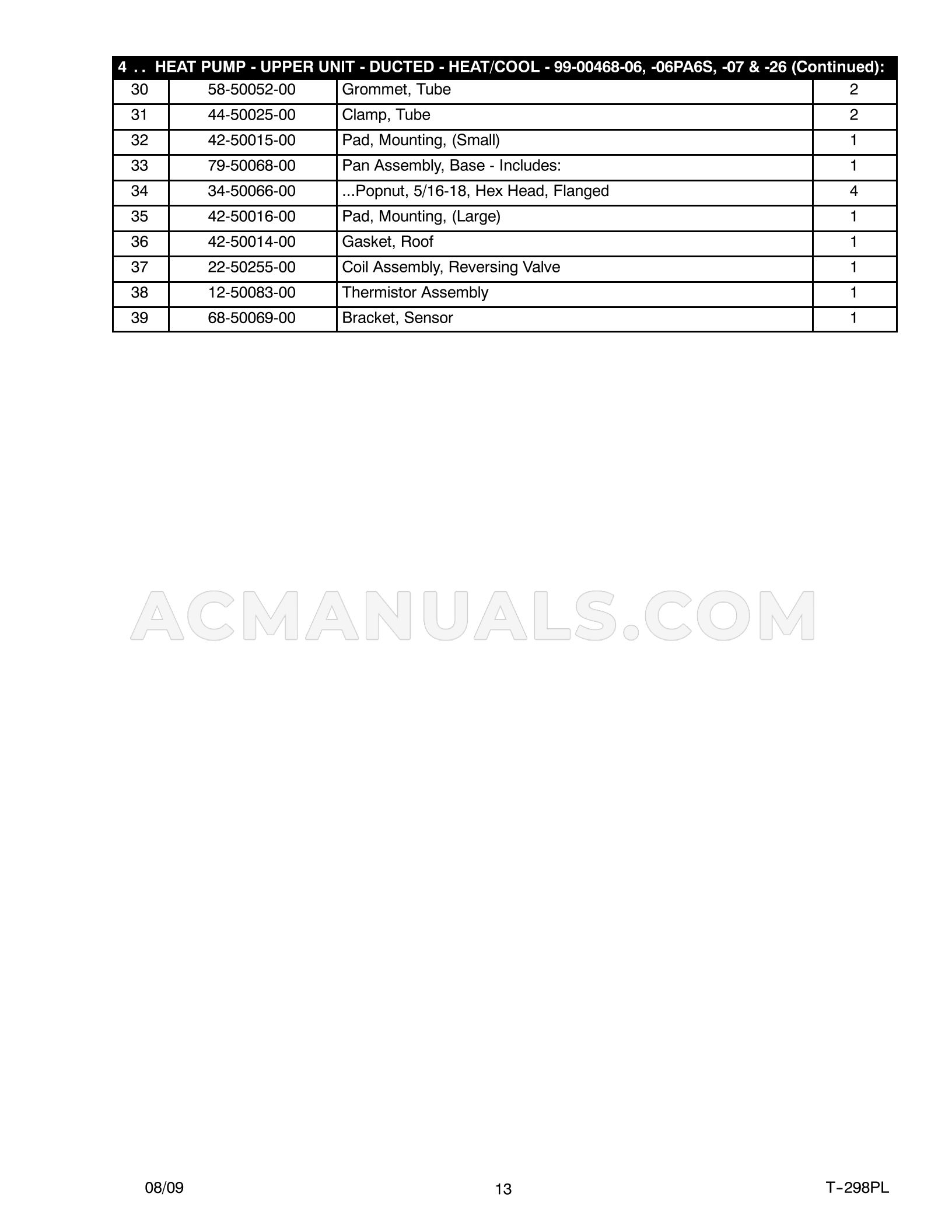 Carrier 68rv14102a Airv Service Parts List