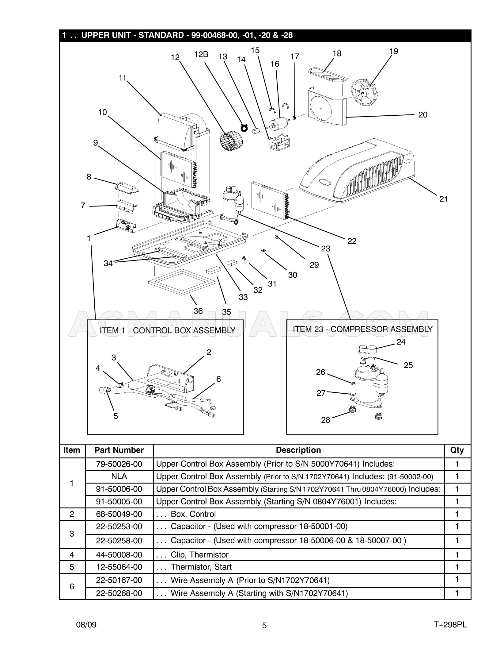 Carrier 68RV14102A AirV Service Parts List