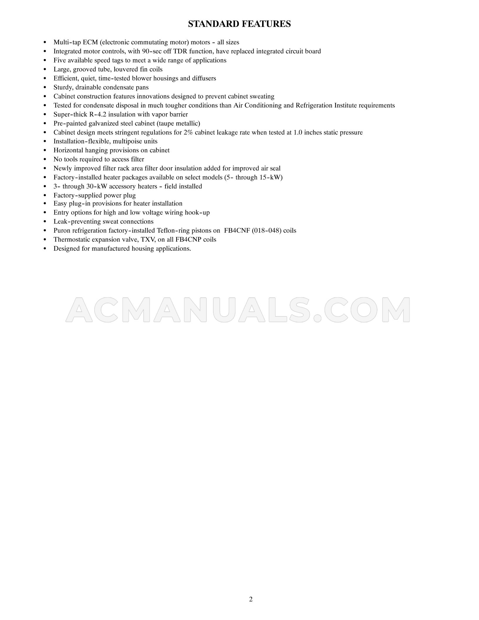 Carrier FB4CNP048 Comfort Specifications Sheet