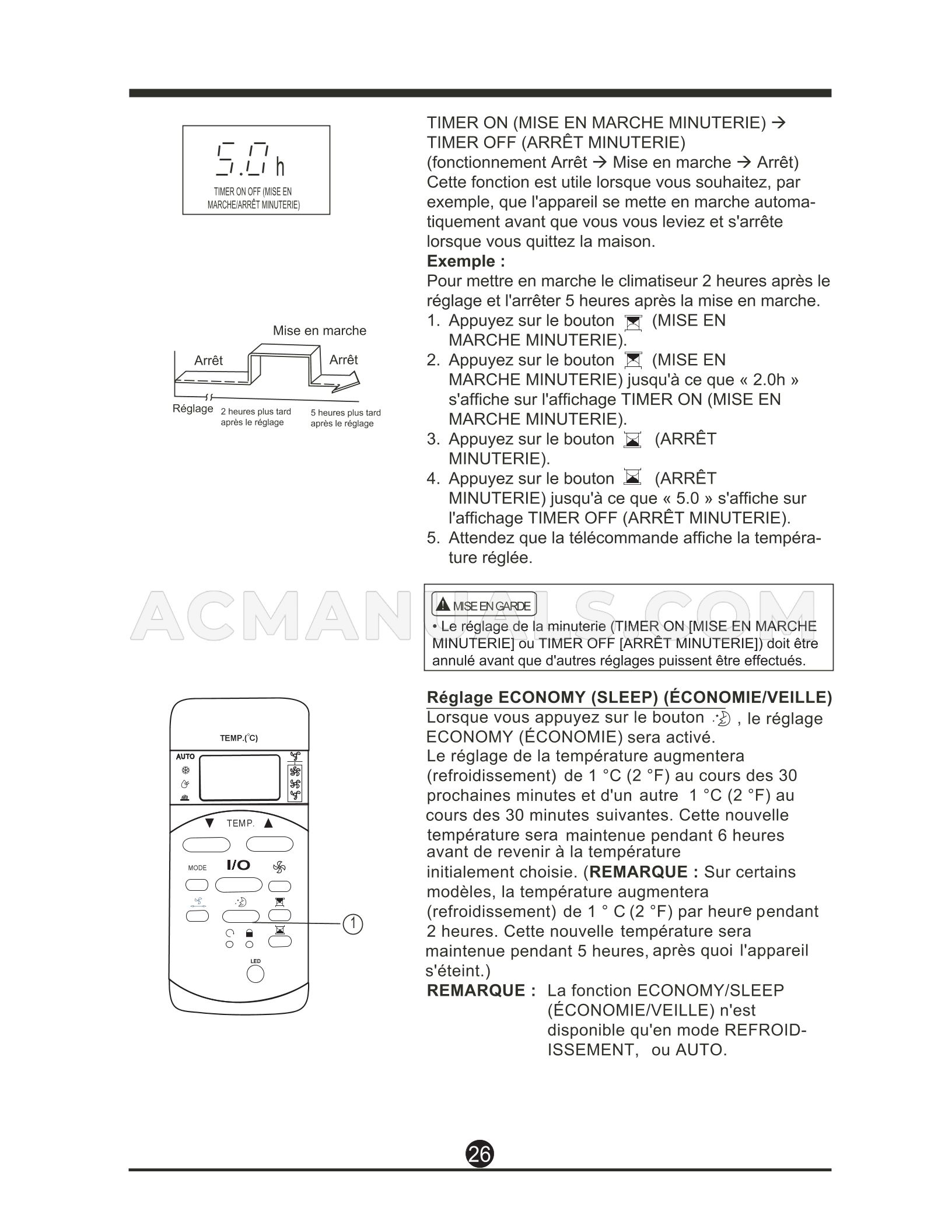 Danby DPA120HB1WDB Remote Control Instruction