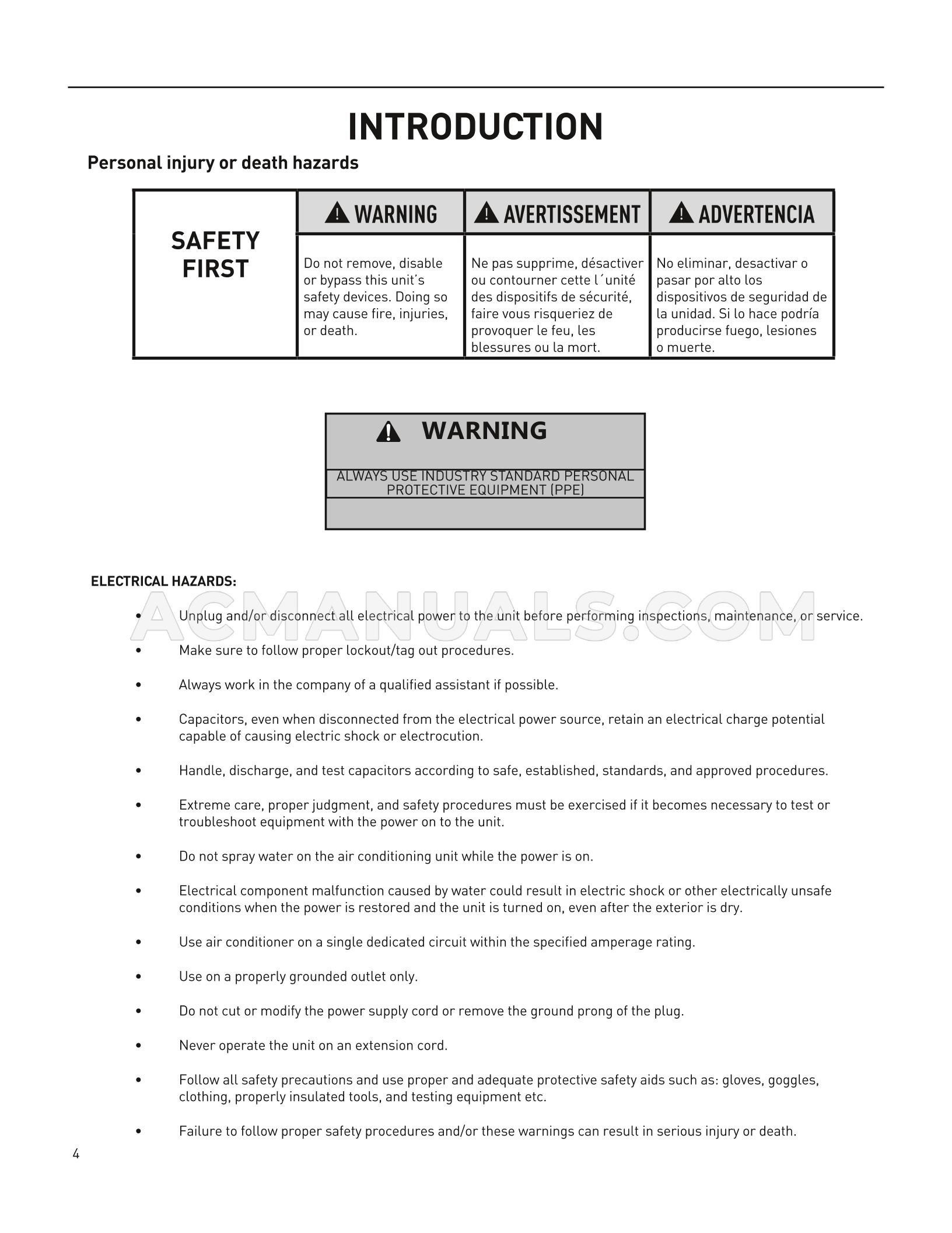 Friedrich CCW08B10A Chill Premiere Service Manual