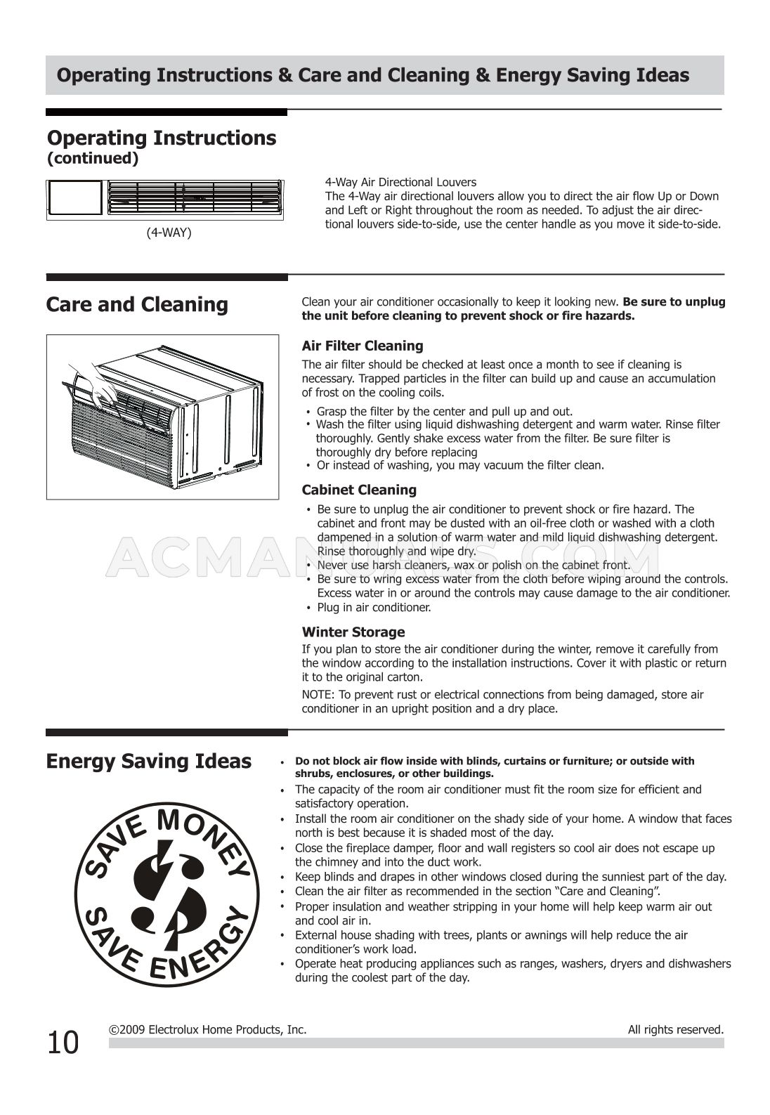 Frigidaire FFTA103WA1 User and Care Guide