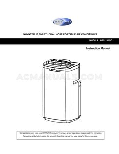 Whynter ARC131GD User Manual